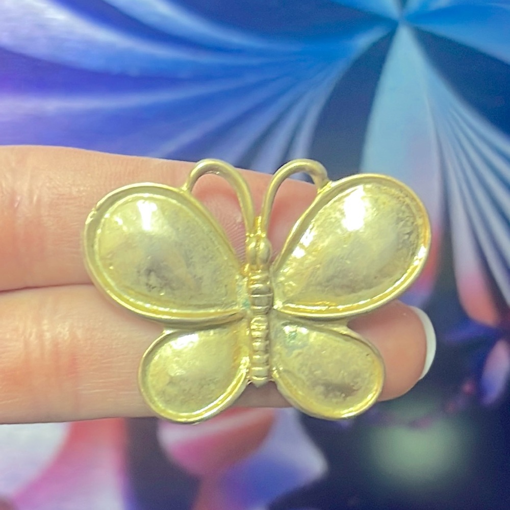 Vintage Butterfly Pin Brooch Button